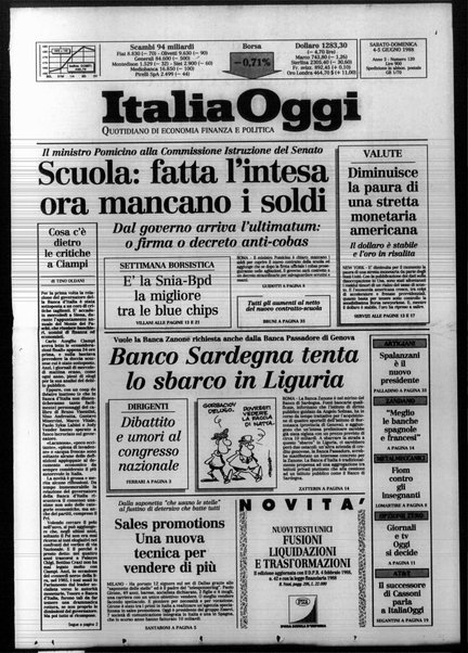 Italia oggi : quotidiano di economia finanza e politica